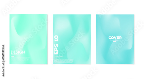 A collection of candy green wave backgrounds with soft and shiny pastel gradients. Luxurious pastel color combinations.