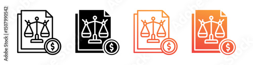 Law Multi Style Icon Set Vector 