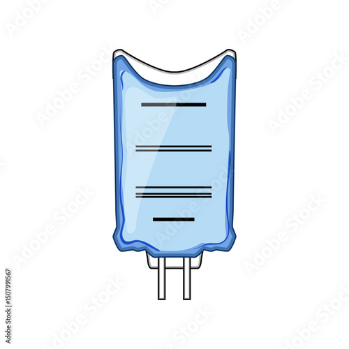 hydration iv fluid bag cartoon vector illustration