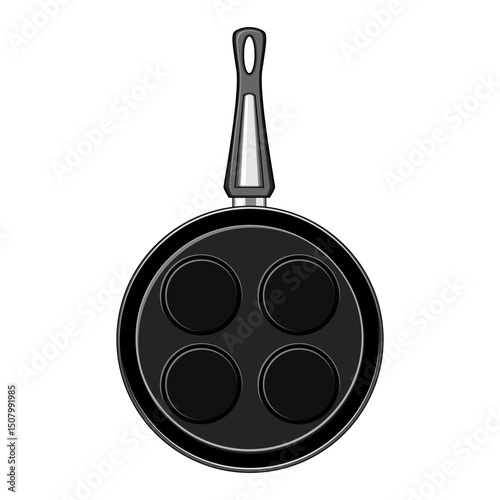 skillet mini pancake pan cartoon vector illustration