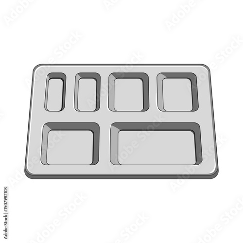 portion multi section meal tray cartoon vector illustration