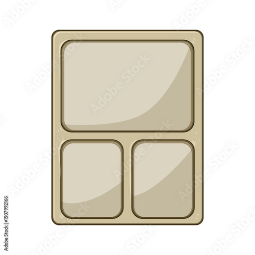 prep multi section meal tray cartoon vector illustration