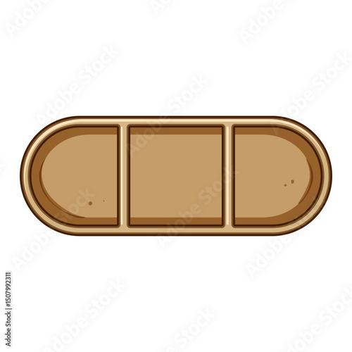 plastic multi section meal tray cartoon vector illustration