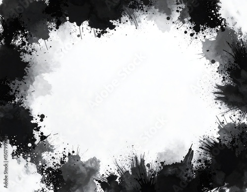 Abstract ink blots frame