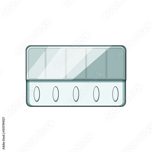 reminder pill organizer cartoon vector illustration