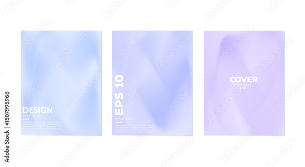 Fototapeta premium Collection of beauty wave backgrounds with soft and shiny pastel color gradations. Luxurious pastel color combination.