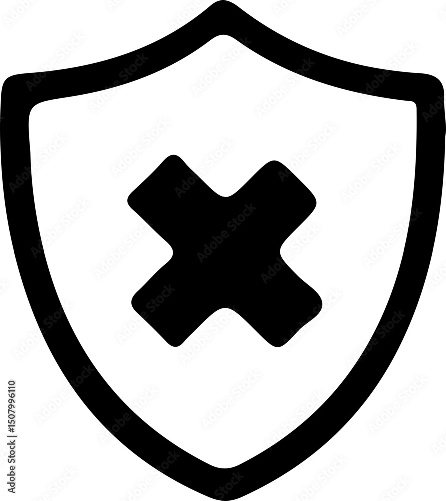 Obraz premium Shield Icon Set with Security Symbols