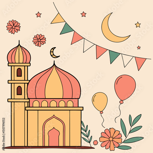 Eid Mubarak cultural muslim festival Islamic background design