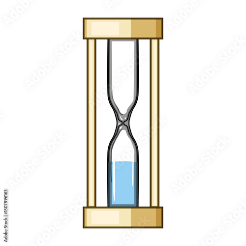 learning sand timer kids cartoon vector illustration