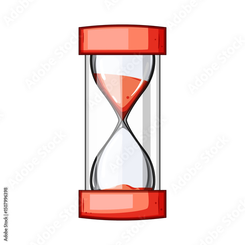 patience sand timer kids cartoon vector illustration