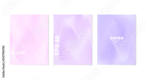 Collection of beauty wave backgrounds with soft and shiny pastel color gradations. Luxurious pastel color combination.