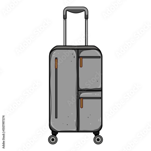 expandable soft shell suitcase cartoon vector illustration