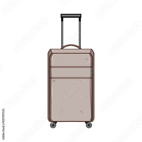 zipper soft shell suitcase cartoon vector illustration
