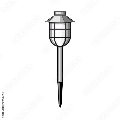 led solar powered garden lamp cartoon vector illustration
