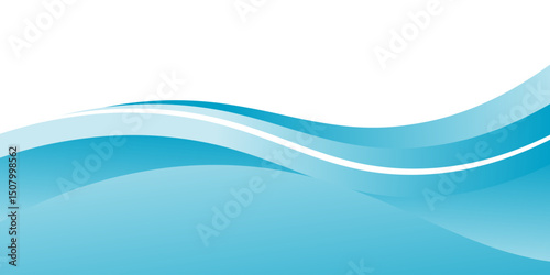 Blue and white business wave banner background. vector illustration