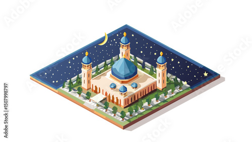 Heavenly Islamic Night Scene
