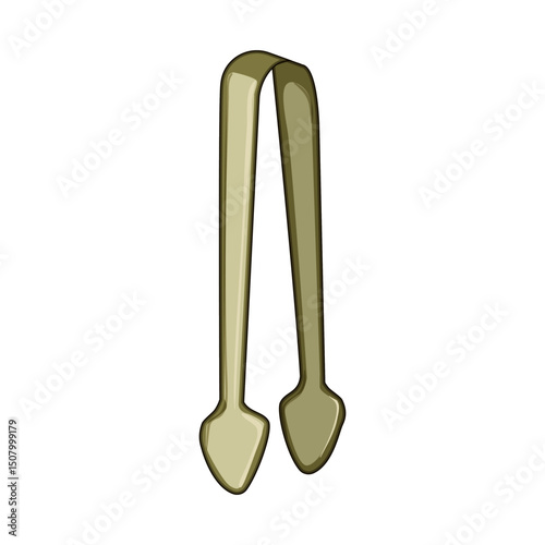 elegant sugar cube tongs cartoon vector illustration