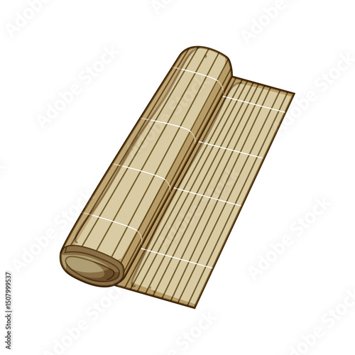 kitchen sushi rolling mat cartoon vector illustration