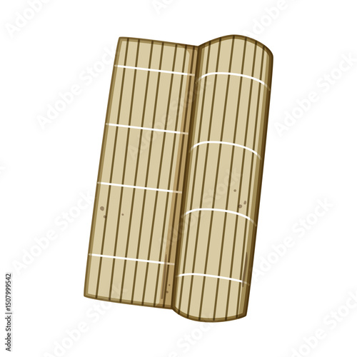 japanese sushi rolling mat cartoon vector illustration