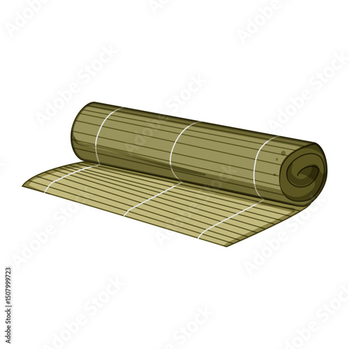 fish sushi rolling mat cartoon vector illustration