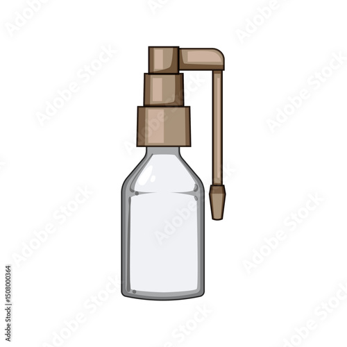 antibacterial throat spray bottle cartoon vector illustration