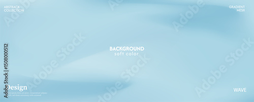 Soft and clean sky blue gradient abstract wave background. Luxurious pastel color combination, product advertisement, card, poster and website template.