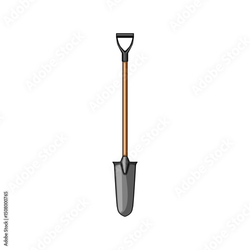 spade tree planting shovel cartoon vector illustration