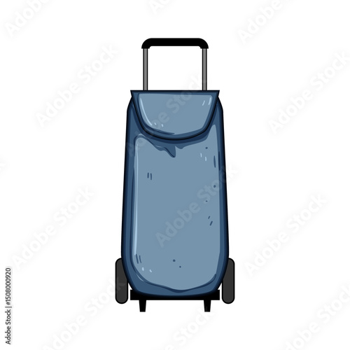 carryon trolley bag cartoon vector illustration