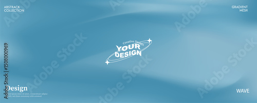 Soft and clean ocean blue gradient abstract wave background. Luxurious pastel color combination, product advertisement, card, poster and website template.