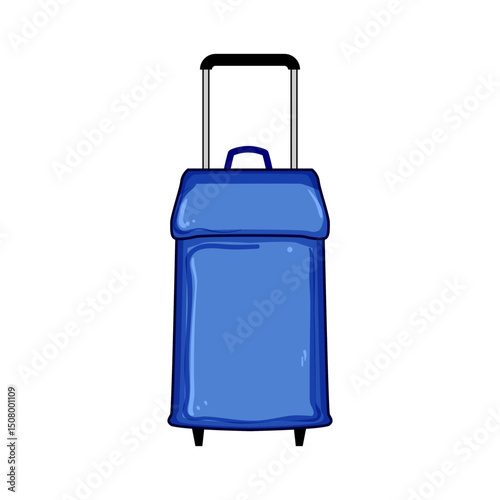 expandable trolley bag cartoon vector illustration