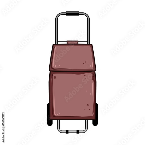 zipper trolley bag cartoon vector illustration