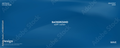 Soft and clean dark blue ocean gradient abstract wave background. Luxurious pastel color combination, product advertisement, card, poster and website template.