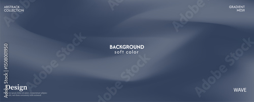 Soft and clean gray gradient abstract wave background. Luxurious pastel color combination, product advertisement, card, poster and website template.