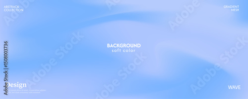 Soft and beautiful sky blue gradient abstract wave background. Luxurious pastel color combination, product advertisement, card, poster and website template.