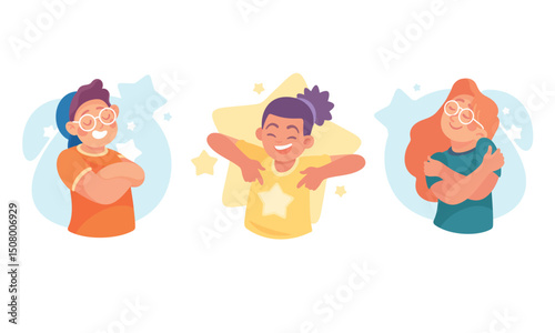 A colorful group joyfully gathers to celebrate their remarkable success and happiness