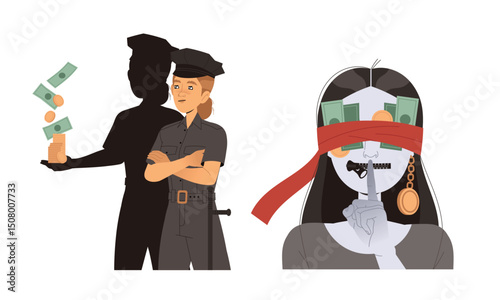Exploring the Intricate Conflict Between Law and Crime A Visual Representation That Grabs Attention