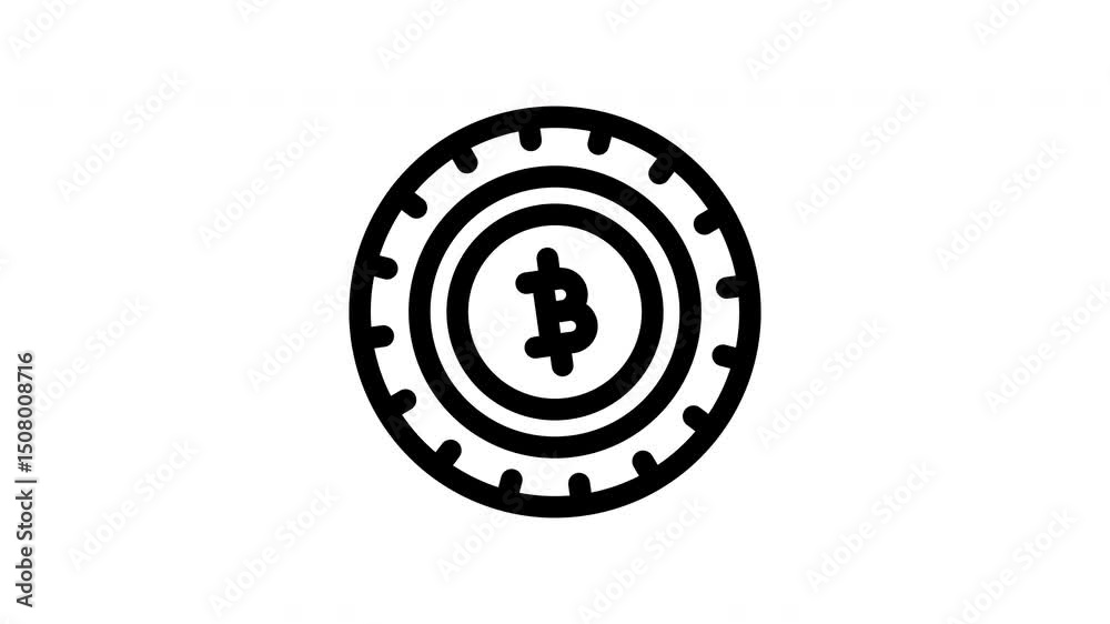 bitcoin minimalist stroke animation