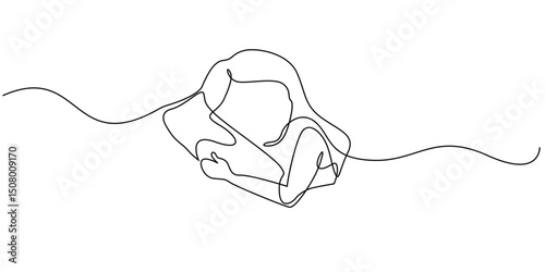 one continuous line of sleeping woman.single line drawing for healthy sleep,quality sleep.minimalist line art vector illustration