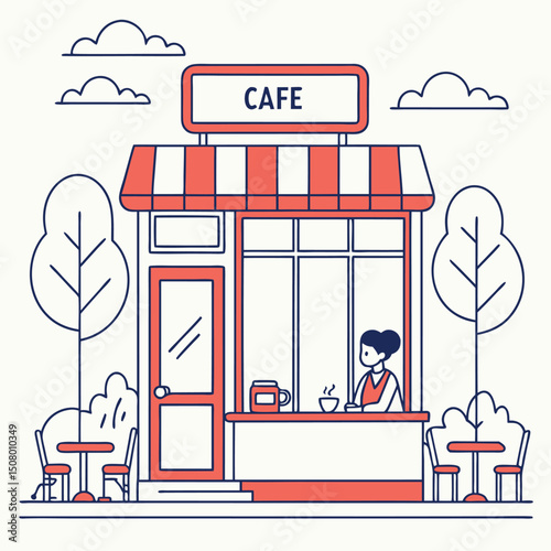 vector illustration of a shop window