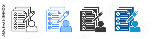 Questionnaire Multistyle Icon Sheet