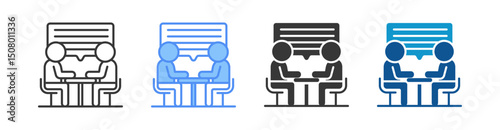 Interview Multistyle Icon Sheet