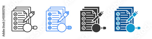 Paper Survey Multistyle Icon Sheet