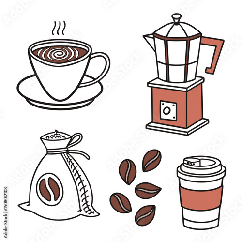 coffee cup and coffee beans