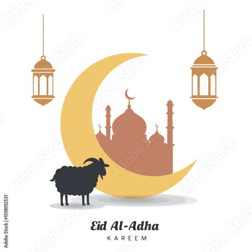 Eid Al-Adha Mubarak: Festive Celebration Illustration