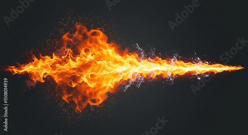 Fiery Stream of Burning Inferno Flame and Water Blast Abstract Background Design