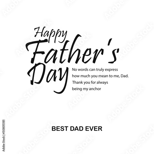 Happy Fathers Day typography banner. Father's day promotion calligraphy poster