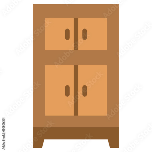 Cupboard Icon, Flat Design Style Icon, Furniture Icon Vector