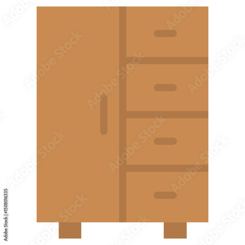 Cupboard Icon, Flat Design Style Icon, Furniture Icon Vector