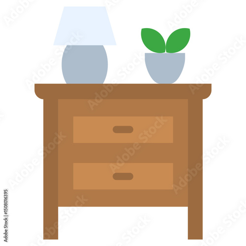 Drawer Icon, Flat Design Style Icon, Furniture Icon Vector