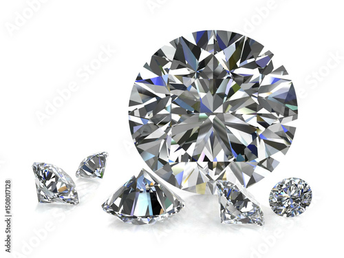 diamond on white background (high resolution 3D image)